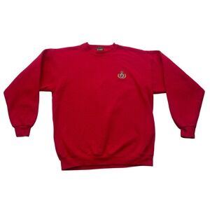 Vintage Ivy Crew Sweatshirt Mens L Red Made USA Crest Logo 80s 90s Pullover